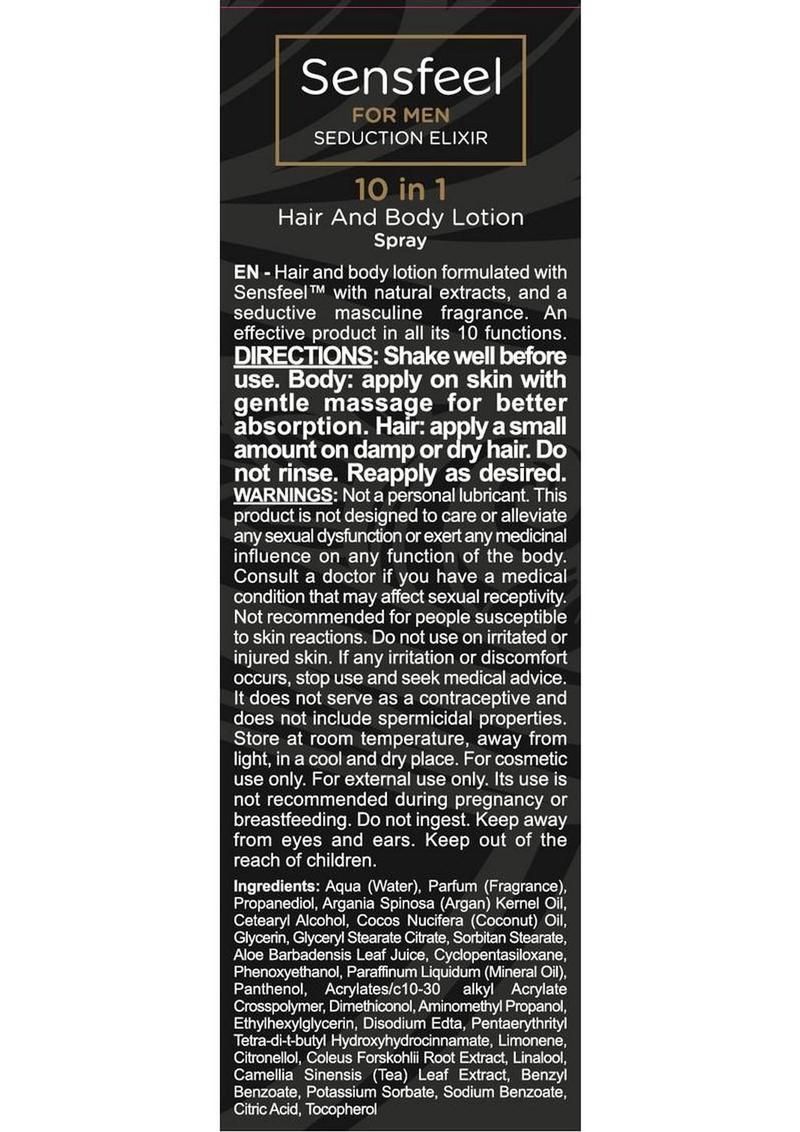 Sensfeel For Men - Seduction Elixir 10 in 1 Hair & Body Lotion