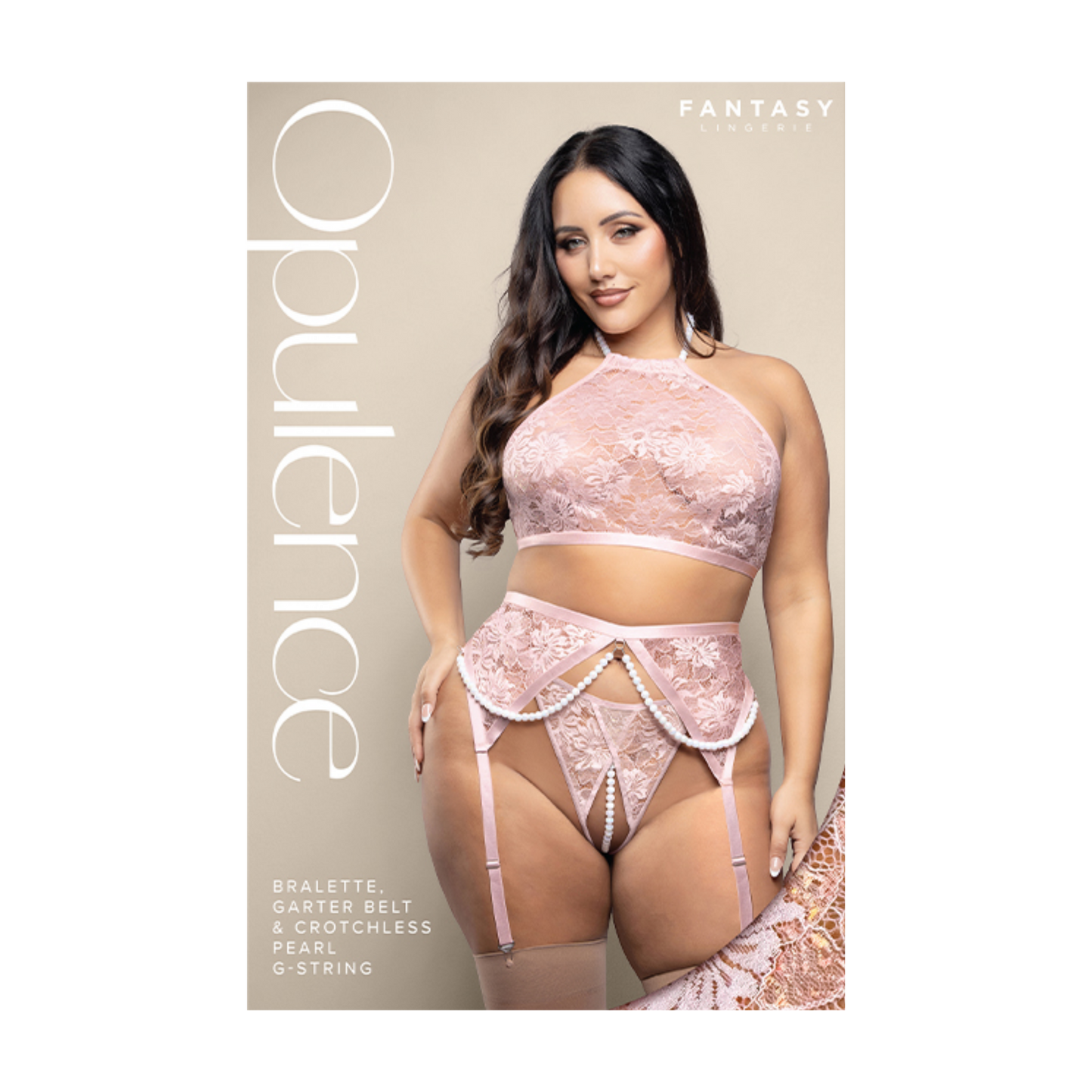 Bralette, Garter Belt & Pearl G-string