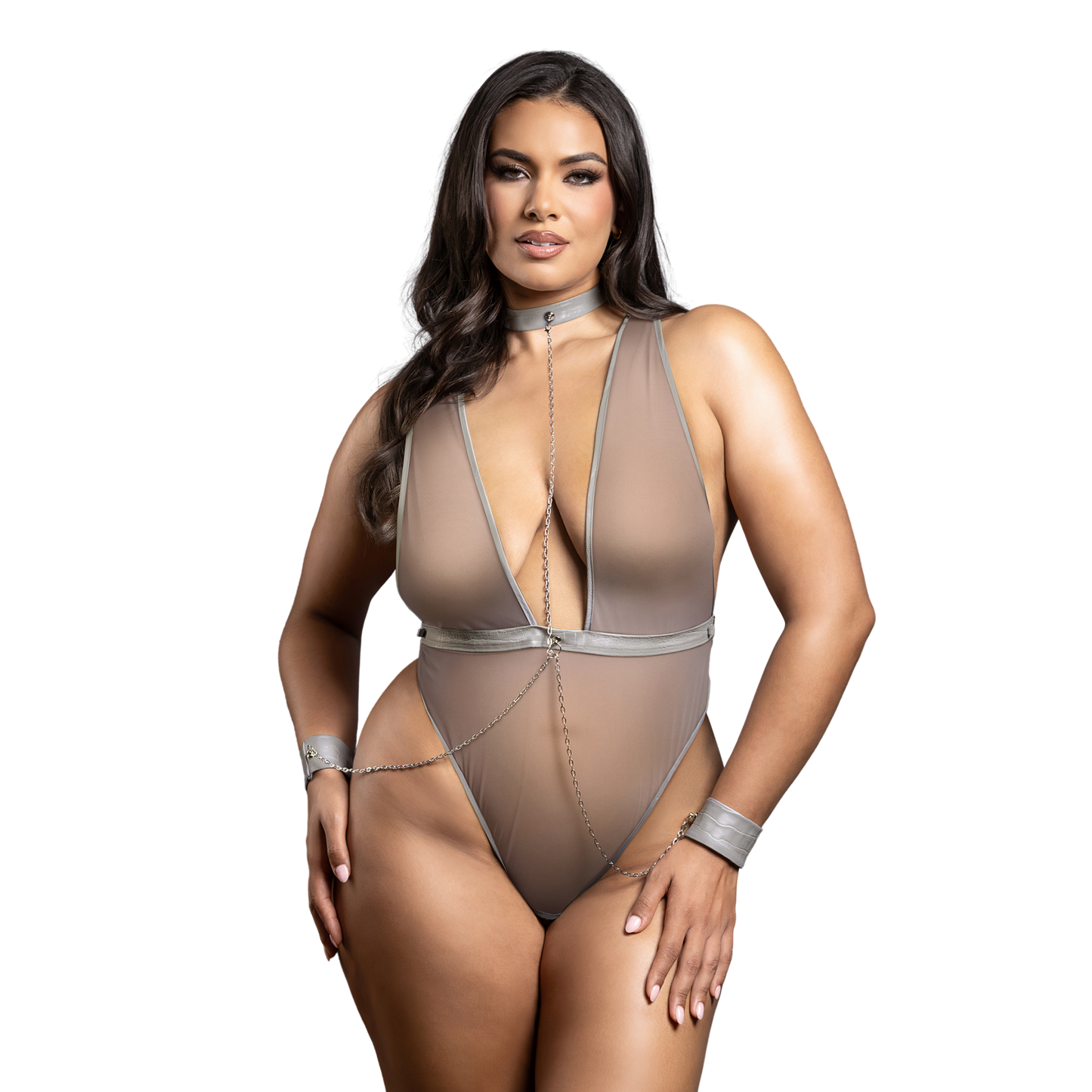 Crotchless Chain Detail Teddy