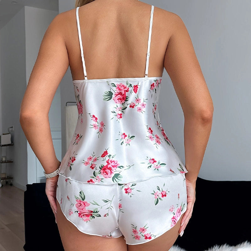 Silk Satin PJ Set- White
